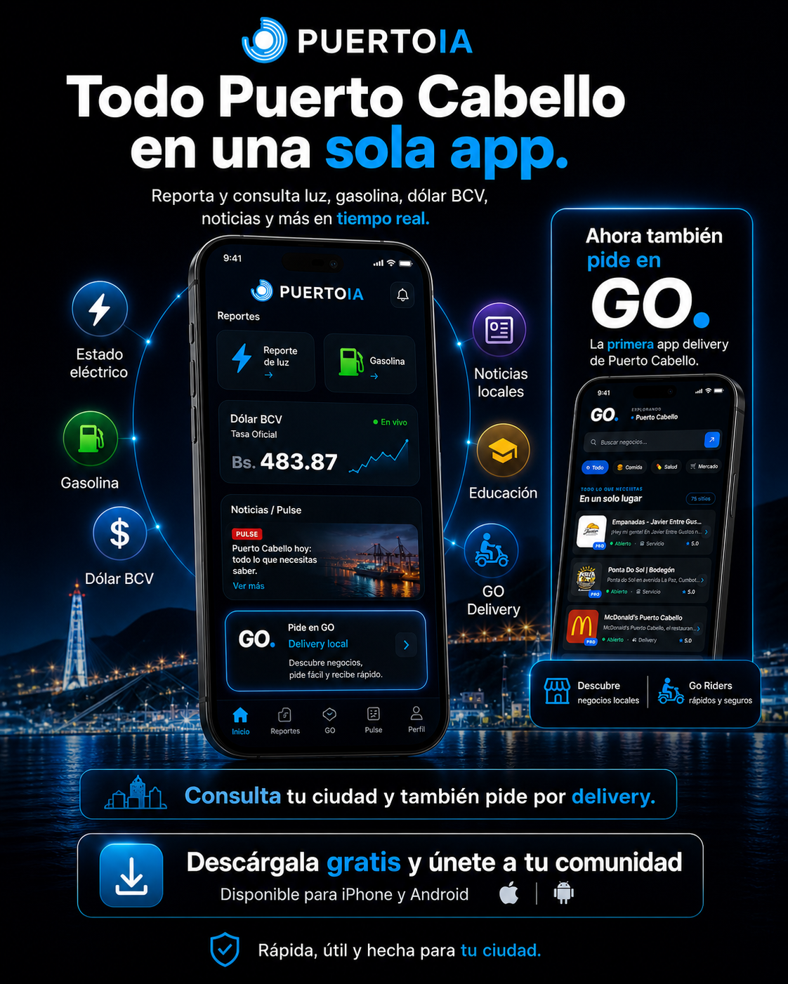 PuertoIA ya está disponible en iPhone y Android: la app que conecta a todo Puerto Cabello